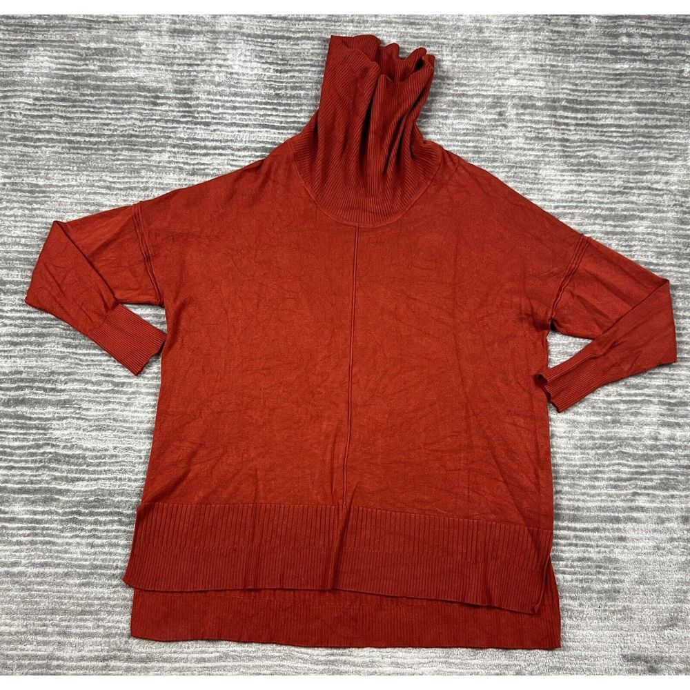 Cato Sweater Womens 14/16W Orange Cowl Neck Rayon Nylon Blend